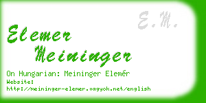 elemer meininger business card